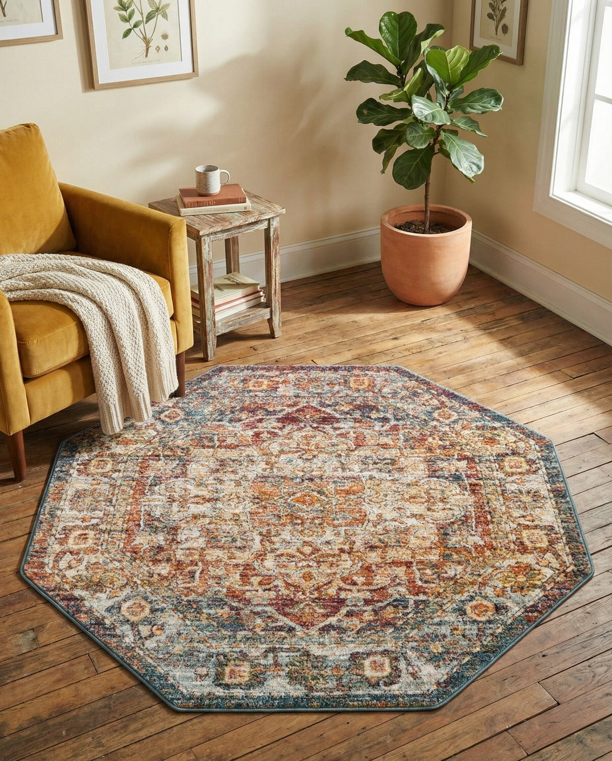 Savannah Soiree Collection Area Rug -  Everglade (Multi) Octagon Multi  lifestyle 87