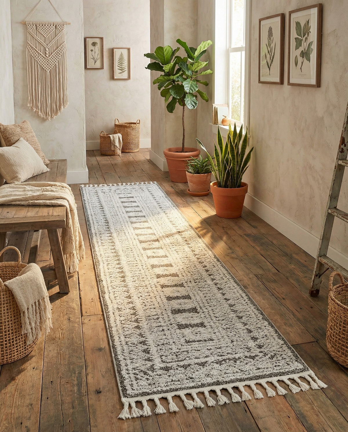 Sahara Chic Collection Area Rug -  Tangier Runner Gray  lifestyle 117