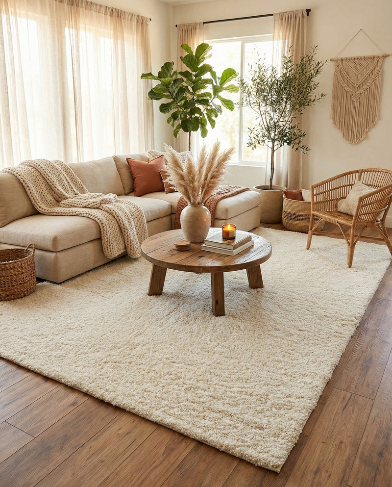Plush Oasis Collection Area Rug - Serenity (Snow White) Rectangle Snow White  lifestyle 24