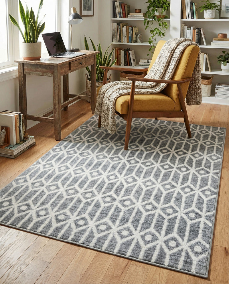 Garden Maze Retreat Collection Area Rug -  Mazeview Rectangle Gray  lifestyle 18