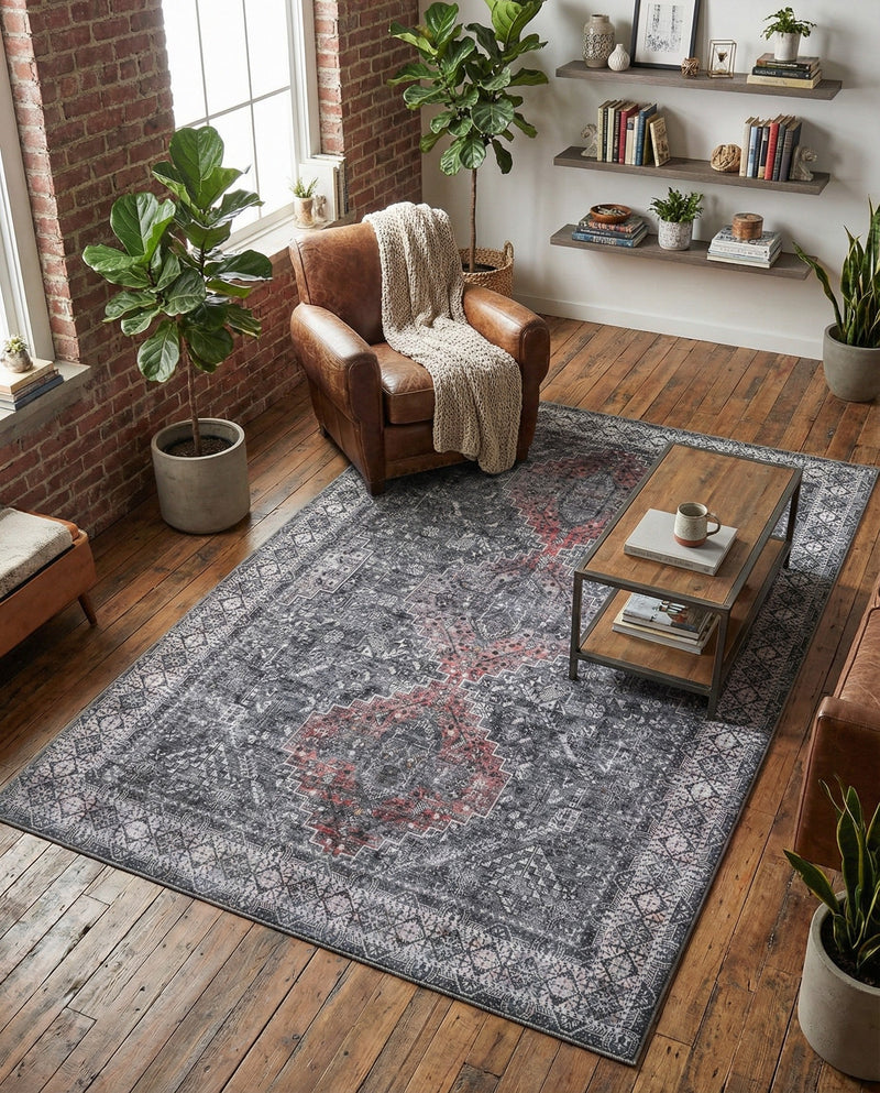 Heritage Elegance Collection Area Rug -  Uffizi Rectangle Gray  lifestyle 13