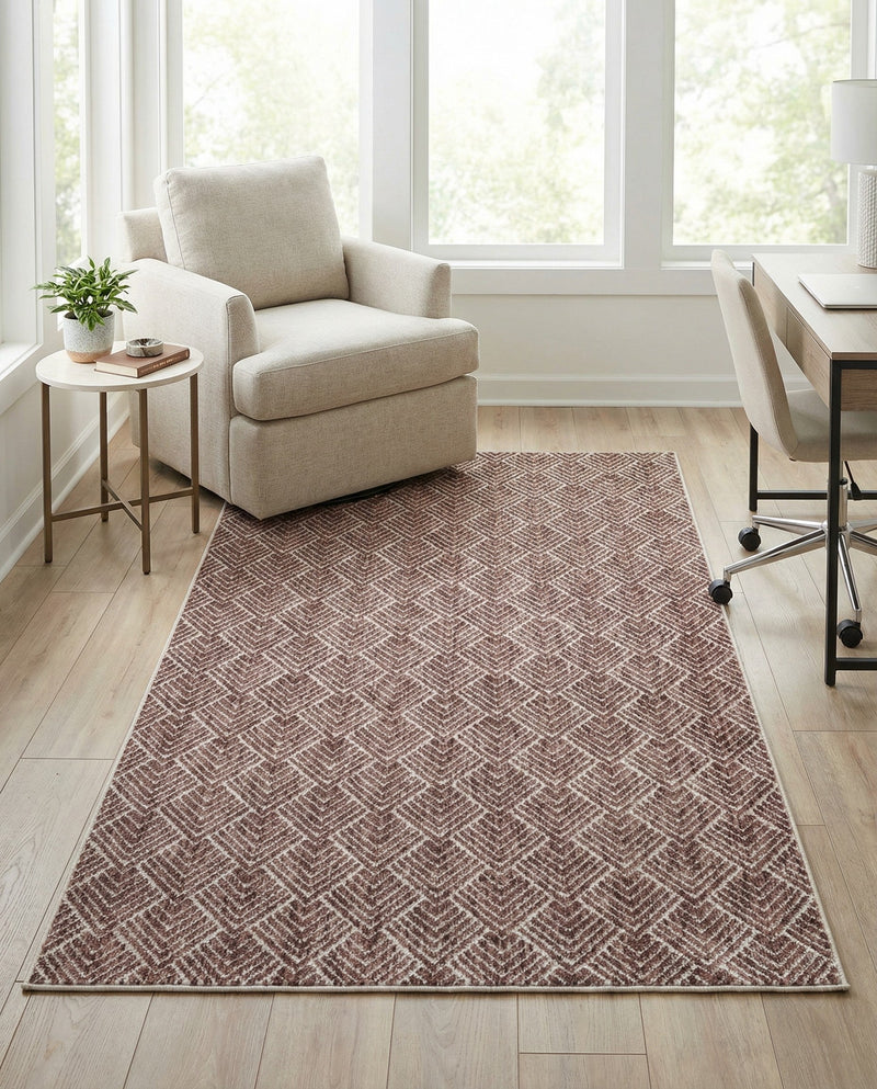 Geo Garden Lattice Collection Area Rug -  Casablanca Rectangle Dusty Rose  lifestyle 31