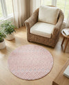 Garden Lattice Charm Collection Area Rug - Arbor (Pink) Round Pink  lifestyle 46