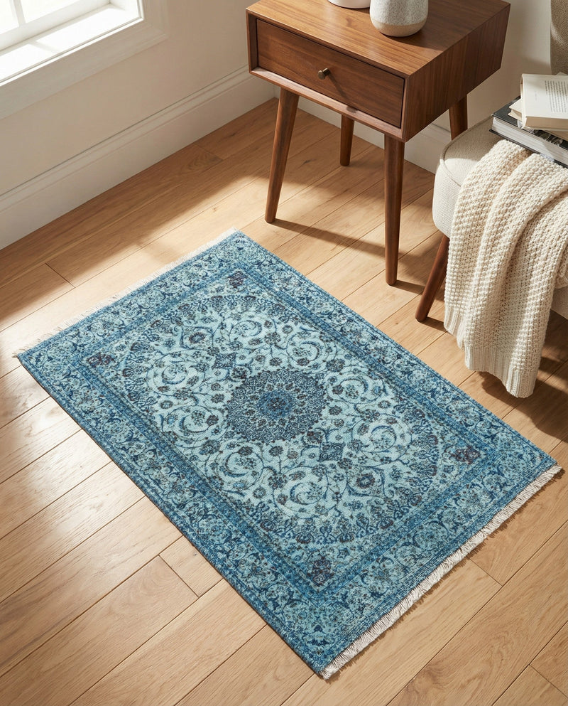 Bazaar Chic Collection Area Rug -  El Jadida Rectangle Blue  lifestyle 3
