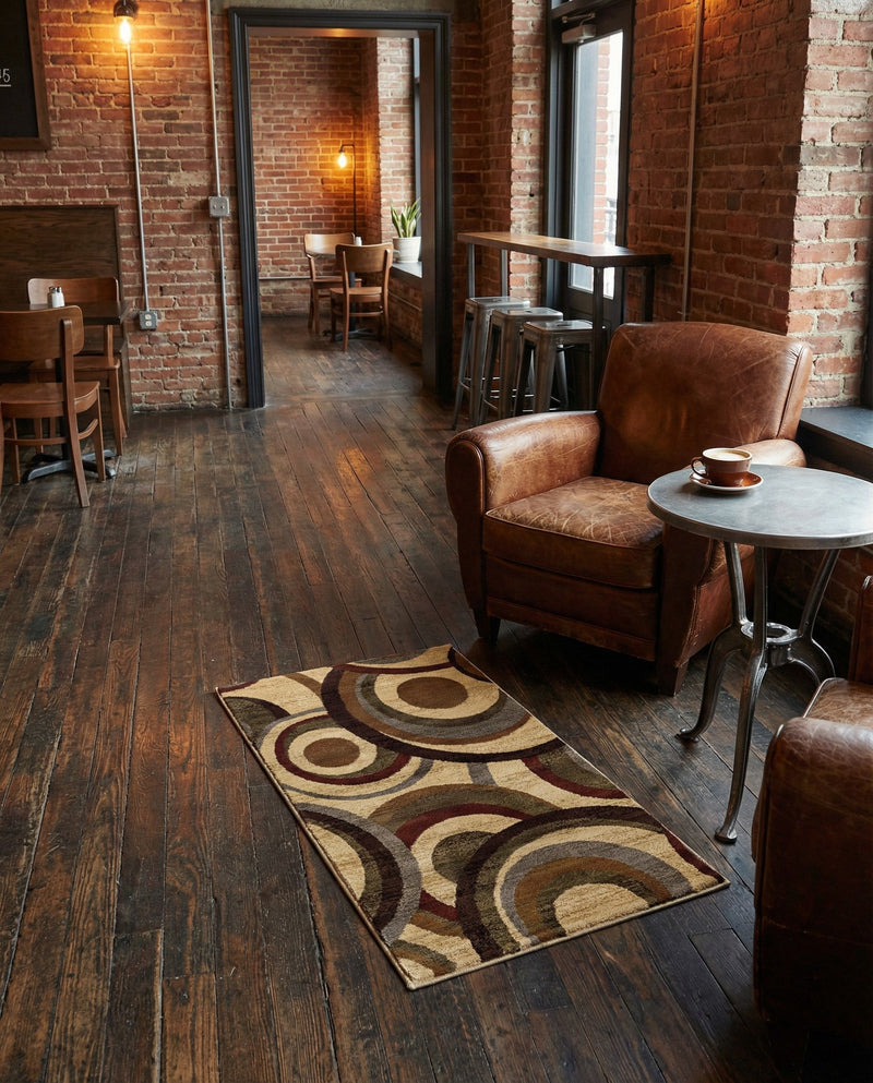 Bistro Lounge Collection Area Rug -  Macchiato Rectangle Beige  lifestyle 3
