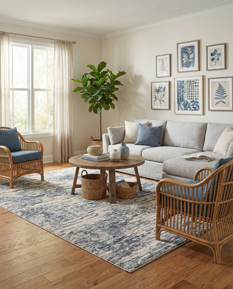 Serenity Sands Collection Area Rug - Dunescape Rectangle Gray  lifestyle 24