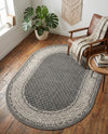 Soho Elegance Collection Area Rug -  Mercer (Gray) Oval Gray  lifestyle 76
