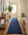Solid Shag Seaside Collection Area Rug - Azure Cove (Navy Blue) Runner Navy Blue  lifestyle 72