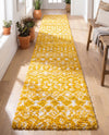 Berber Lattice Shag Collection Area Rug - Atlas (Yellow) Runner Yellow  lifestyle 48