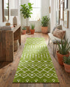 Marrakech Lattice Collection Area Rug - Medina (Green) Runner Green  lifestyle 49