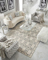 Hollywood Luxe Collection Area Rug -  Beverly (White Silver) Rectangle White Silver  lifestyle 19