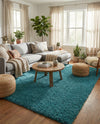 Plush Oasis Collection Area Rug - Serenity (Deep Aqua Blue) Rectangle Deep Aqua Blue  lifestyle 14