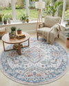 Aegean Elegance Washables Collection Area Rug -  Patmos Round Ivory  lifestyle 44