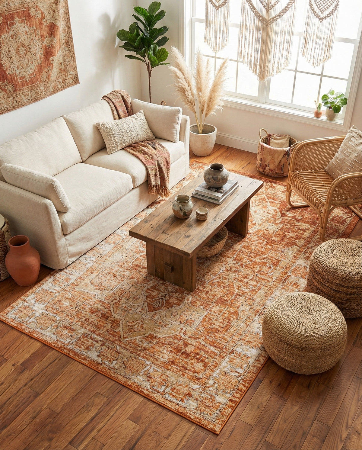 Savannah Soiree Collection Area Rug -  Everglade (Rust Red) Rectangle Rust Red  lifestyle 10