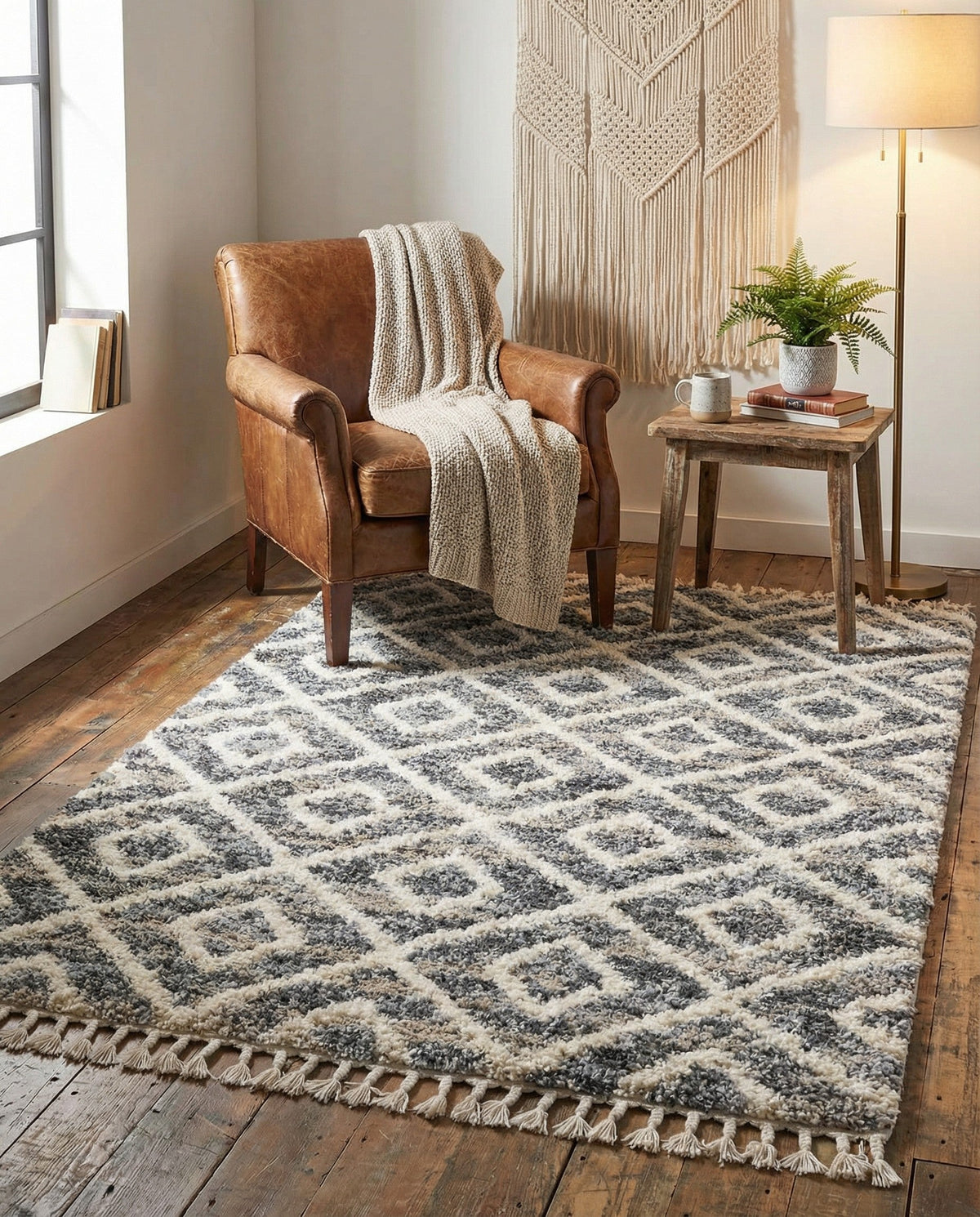 Cozy Cove Shag Collection Area Rug -  Dunes Rectangle Gray  lifestyle 35