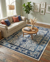 Horizon Collection Area Rug -  Sierra Rectangle Ivory and Blue  lifestyle 37
