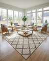 Lattice Gardens Collection Area Rug -  Bloomfield (Beige and Light Brown) Square Beige and Light Brown  lifestyle 75