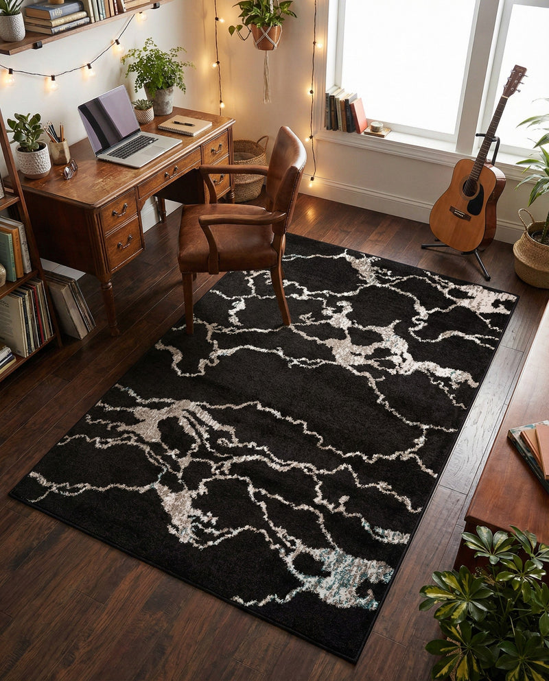 Brighton Terrace Collection Area Rug -  Aldrington Rectangle Navy Blue  lifestyle 28