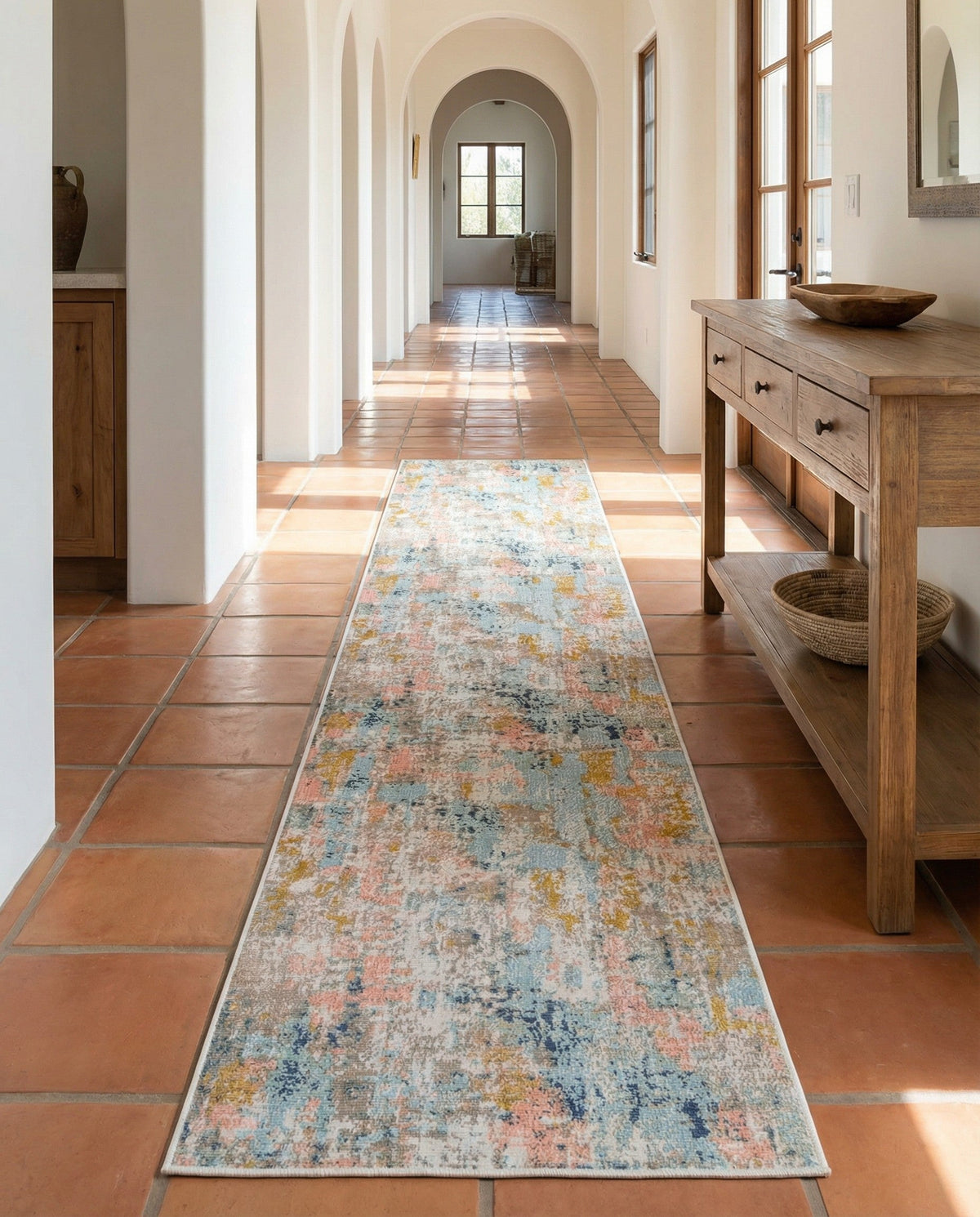 Lagoon Oasis Collection Area Rug -  Seagrass Runner Multi  lifestyle 106