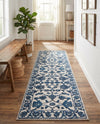 Charleston Elegance Collection Area Rug -  Seaport (White Blue) Runner White Blue  lifestyle 72