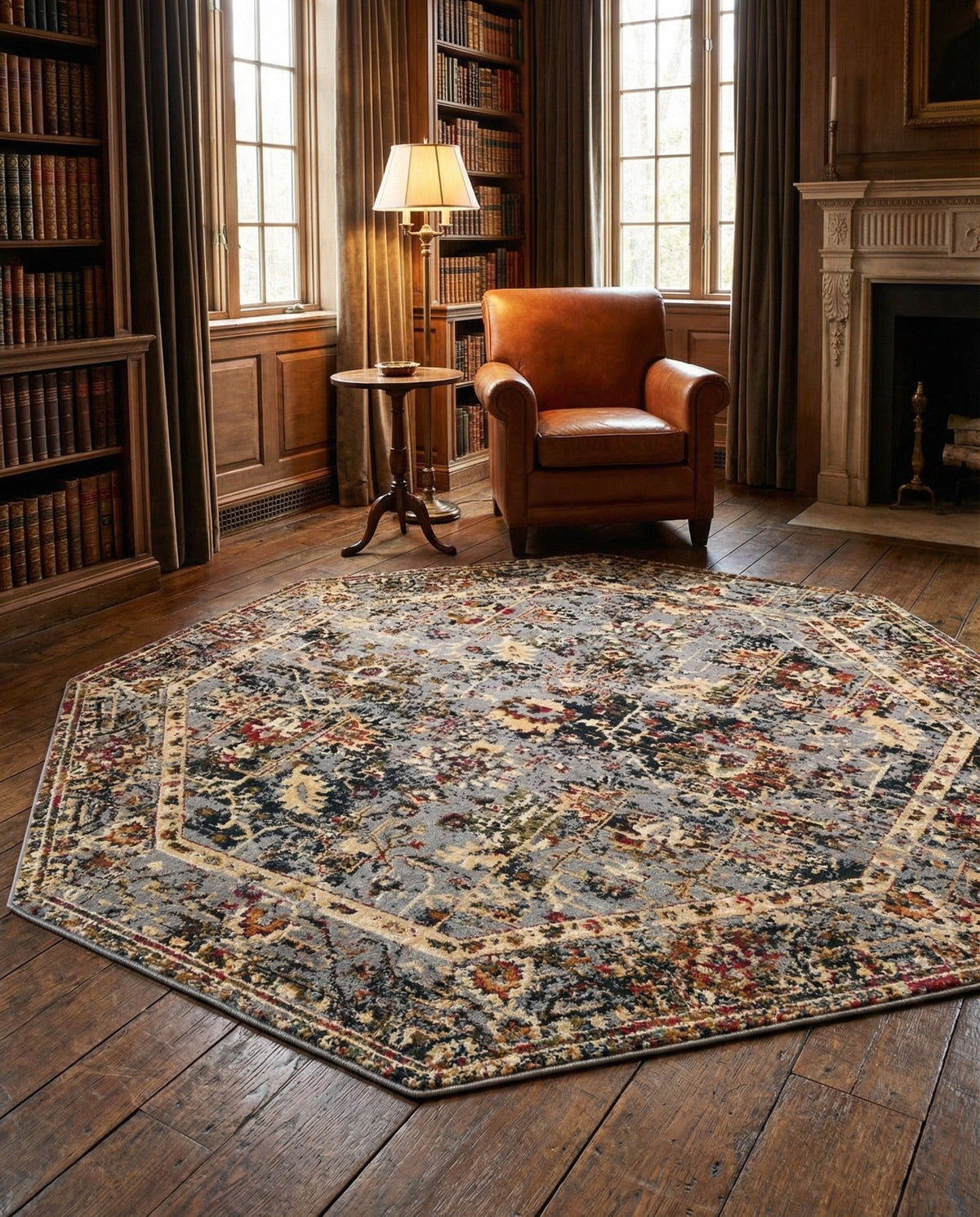 Neptune Elegance Collection Area Rug -  Galatea (Blue) Octagon Blue  lifestyle 30