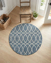 Savannah Pergola Collection Area Rug -  Pavilion (Blue) Round Blue  lifestyle 56