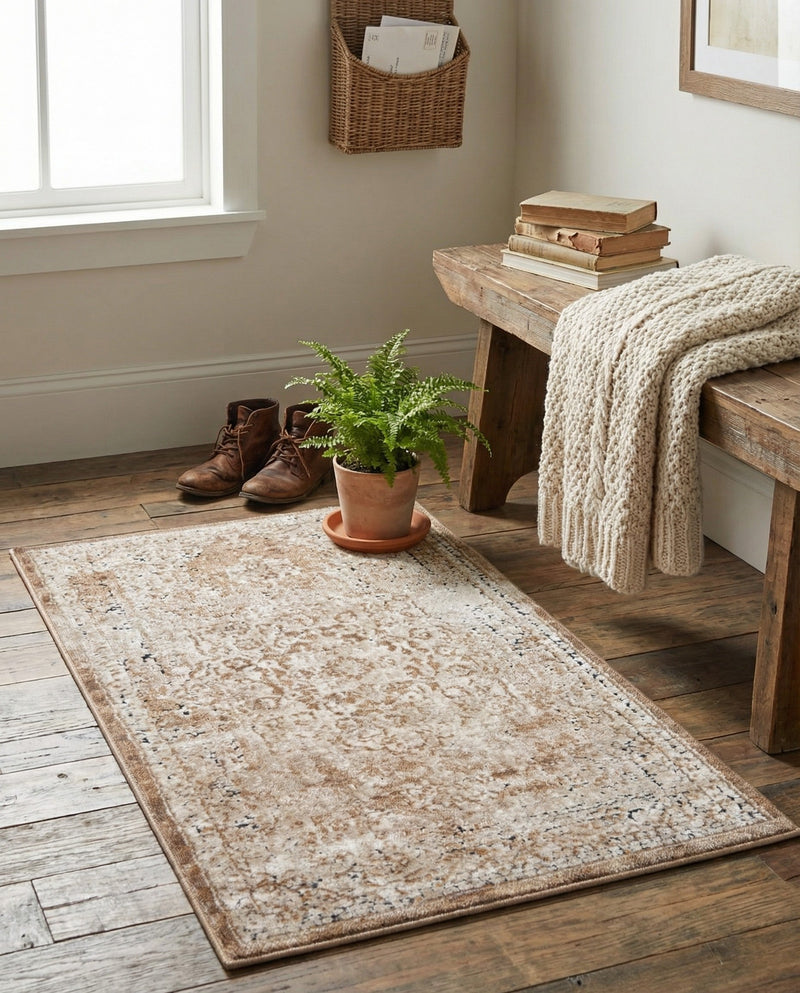 Coastal Manor Collection Area Rug -  Pelican Rectangle Khaki  lifestyle 22