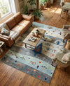 Colorburst Oasis Collection Area Rug -  Mosaic Rectangle Ivory Gray Blue  lifestyle 11