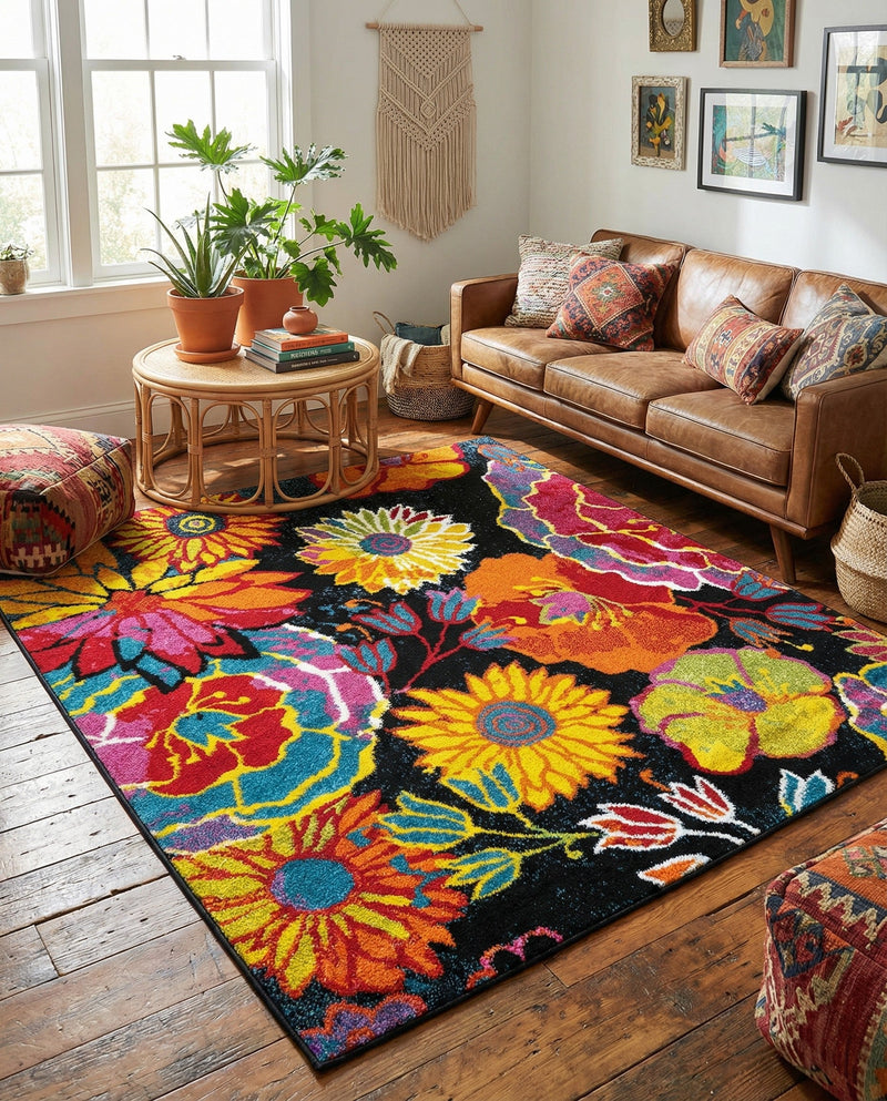 Venetian Elegance Collection Area Rug -  Accademia Rectangle Black  lifestyle 13