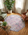 Vintage Memories Collection Area Rug - Echoes Octagon Beige pink  lifestyle 42