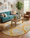 Arcadia Rugs Collection Area Rug -  Atlantis (Orange) Oval Orange  lifestyle 72