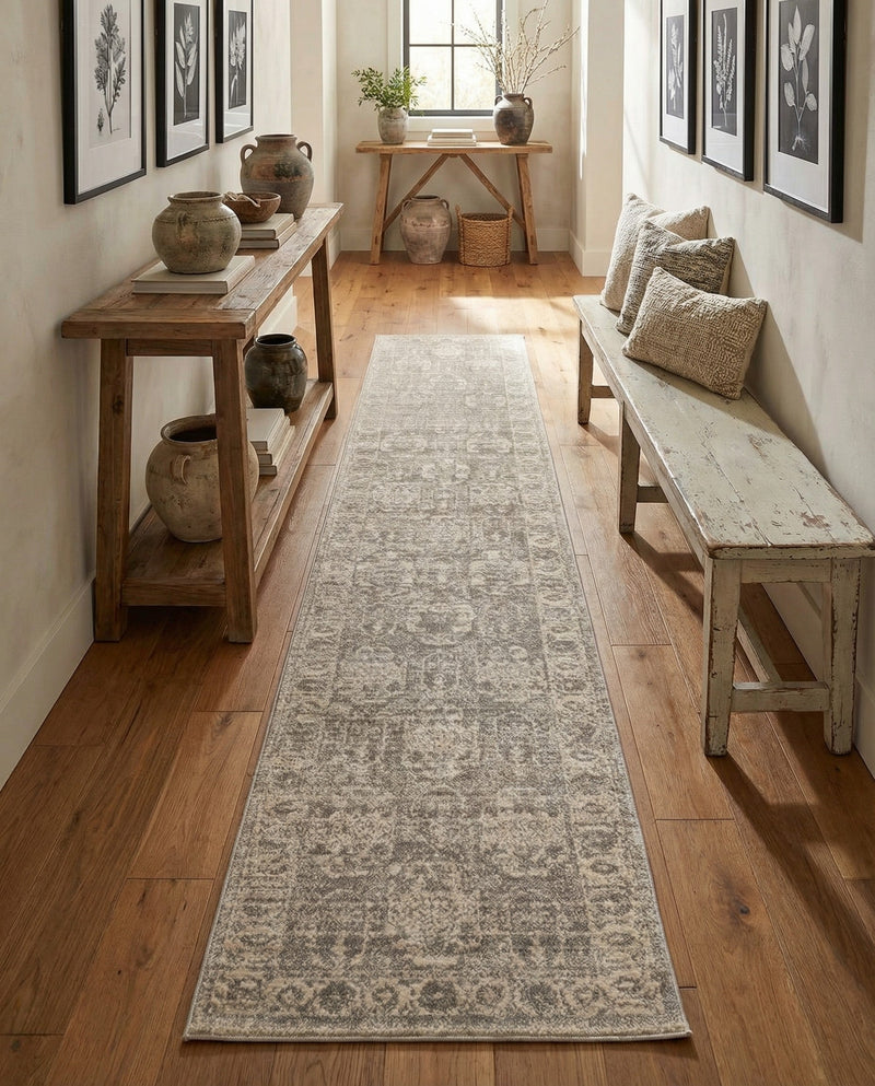Seville Stripes Collection Area Rug -  Granada (Gray) Runner Gray  lifestyle 68