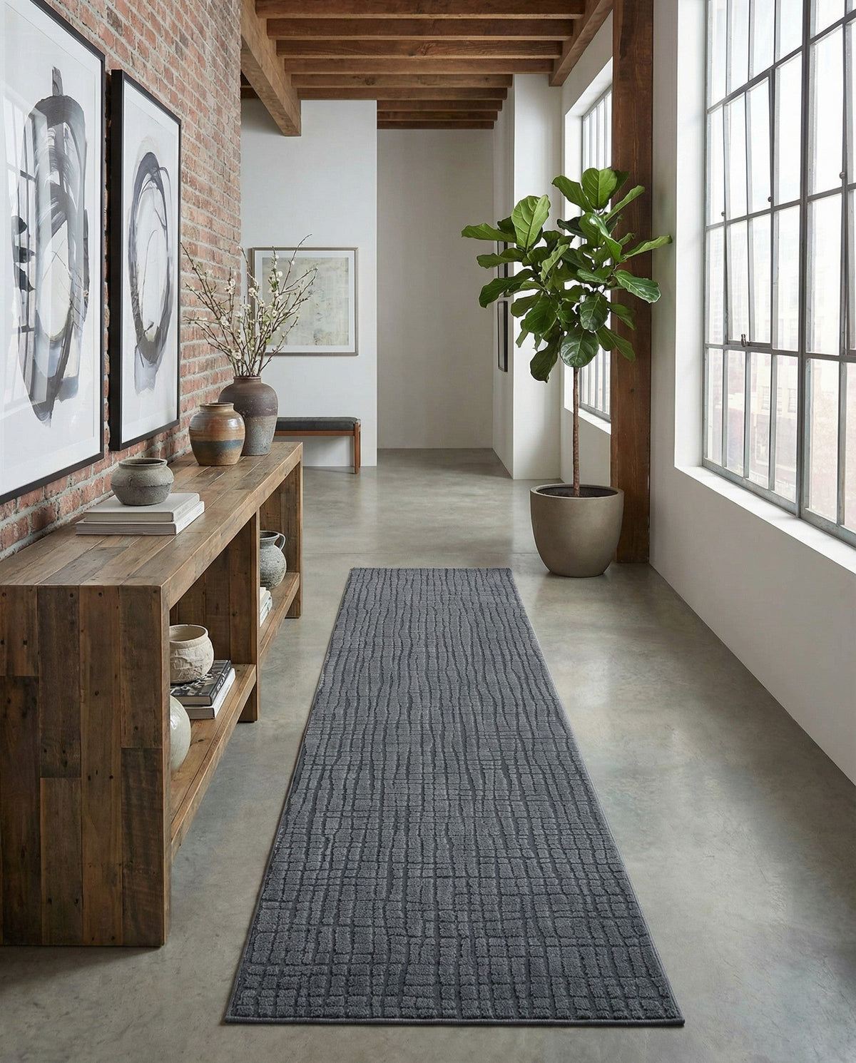 Haven Tapestry Collection Area Rug - WhisperingFalls Runner Serenity Blue  lifestyle 94