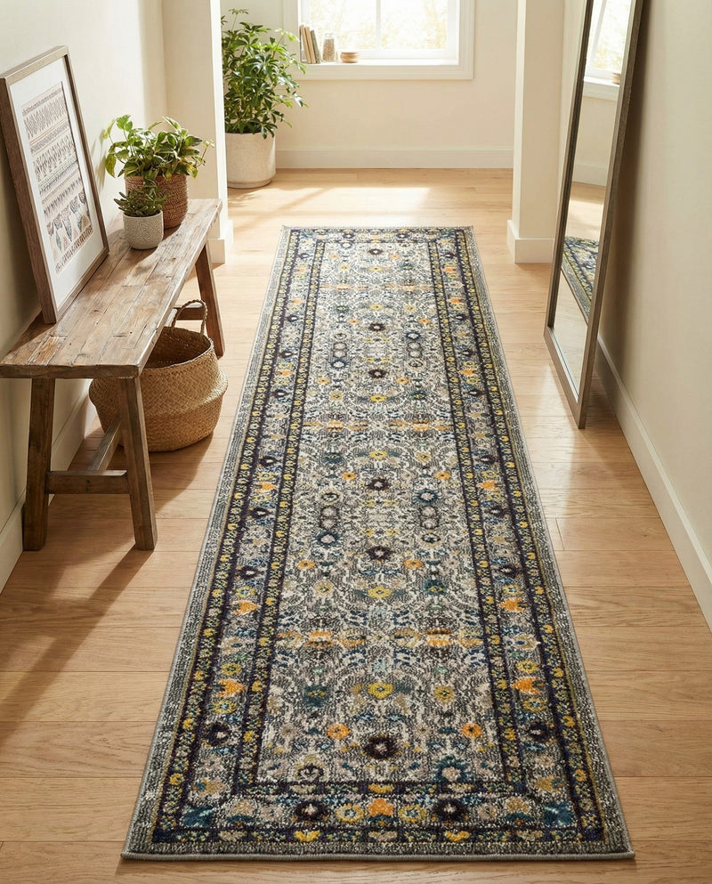 Chateau Elegance Collection Area Rug -  Luxembourg Runner Gray  lifestyle 45