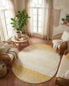 Mediterranean Lattice Collection Area Rug -  Casablanca (Ivory and Yellow) Oval Ivory and Yellow  lifestyle 68