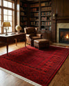 Samarkand Elegance Collection Area Rug -  Ark Rectangle Red  lifestyle 9