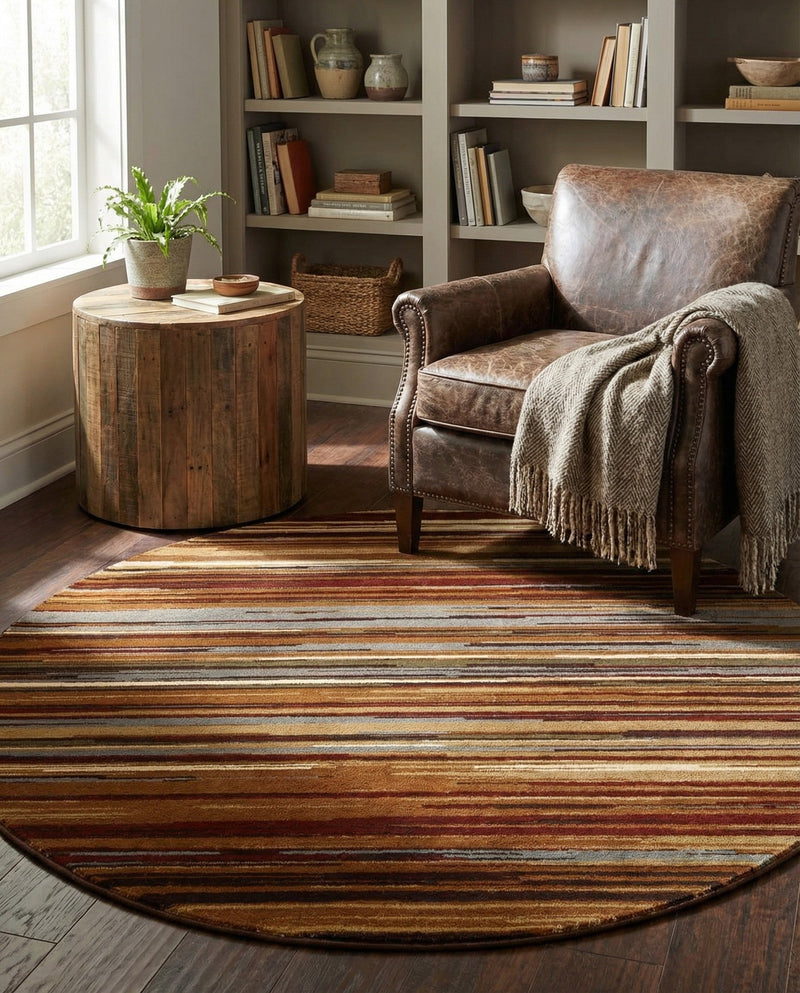 Bistro Lounge Collection Area Rug -  Americano Round Beige  lifestyle 58