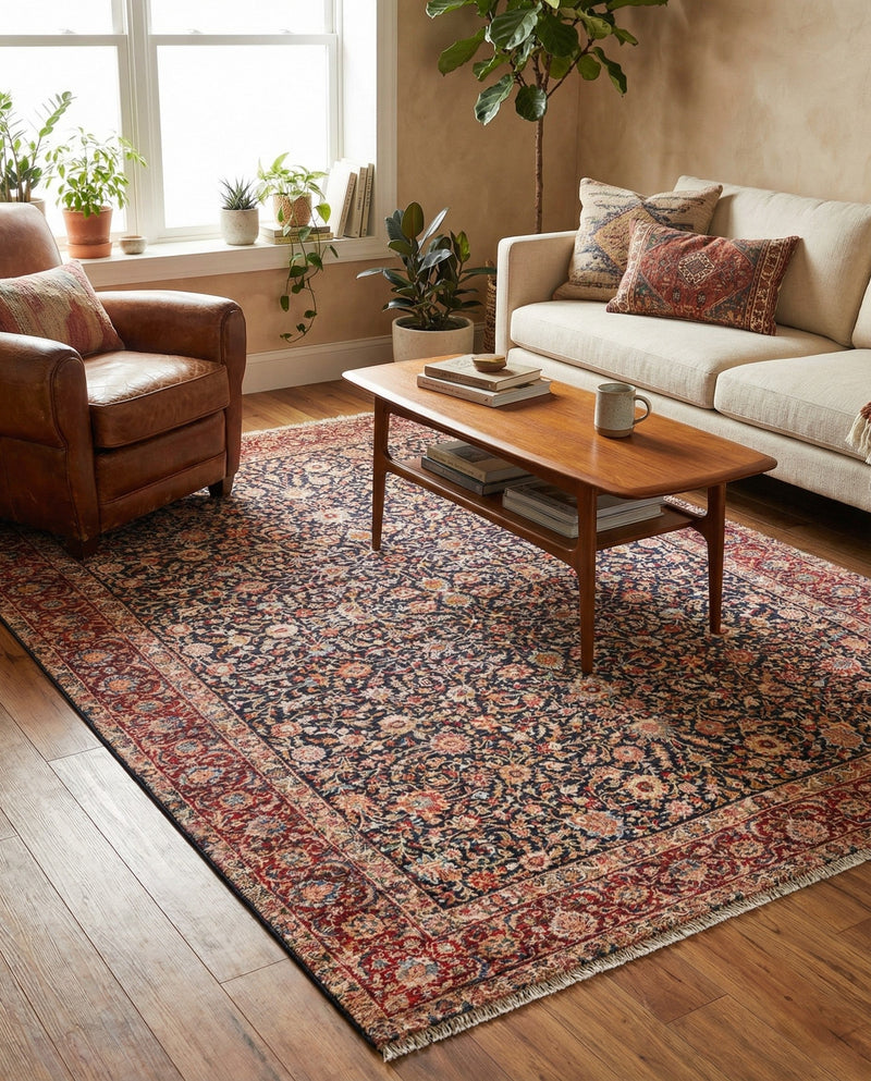 Bazaar Chic Collection Area Rug -  Tangier Rectangle Navy Blue  lifestyle 11