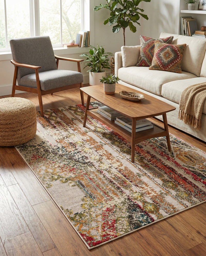 Outdoor Marrakesh Collection Area Rug -  Agadir Rectangle Multi Beige  lifestyle 35