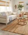 Woven Seaside Elegance Collection Area Rug - Coastline Rectangle Natural  lifestyle 13