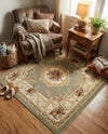 Versailles Elegance Collection Area Rug -  Louveciennes (Green) Square Green  lifestyle 38