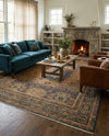 Ottoman Elegance Collection Area Rug - Sultan Rectangle Blue  lifestyle 30