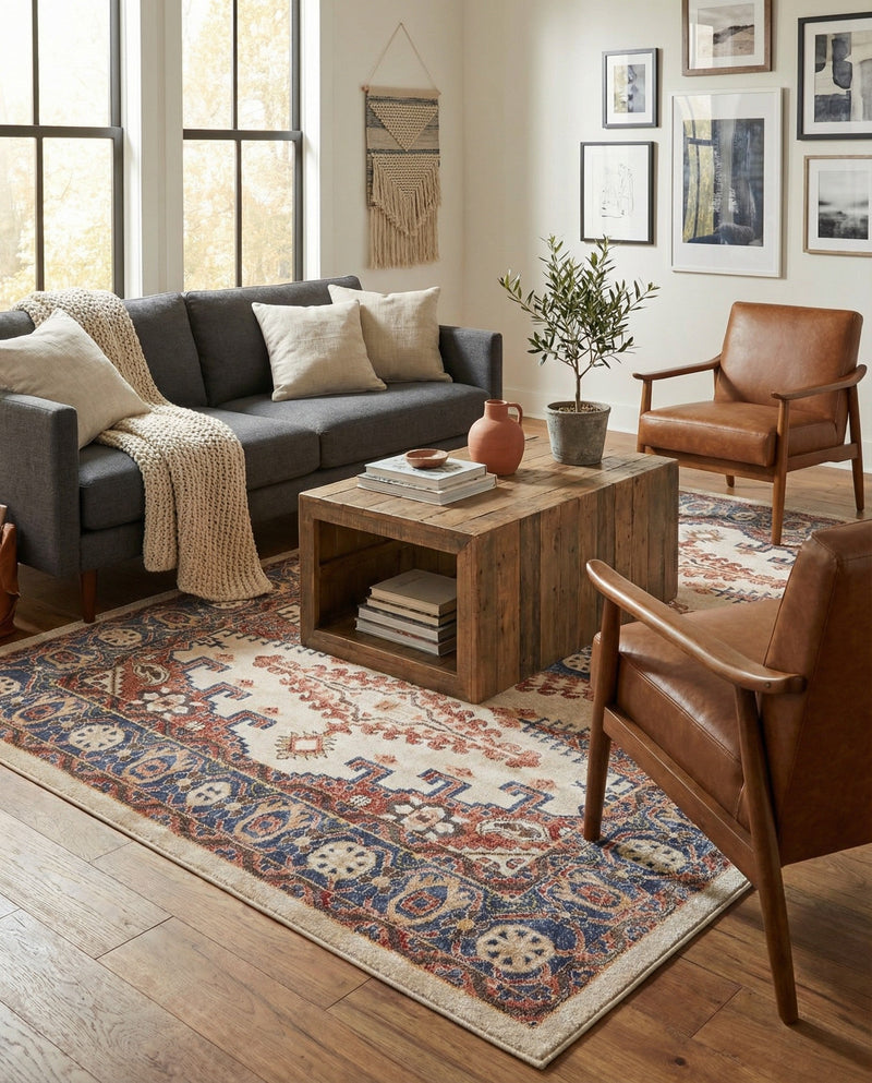 Eden Oasis Collection Area Rug -  Refuge (Cream) Rectangle Cream  lifestyle 11