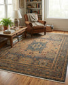Ottoman Elegance Collection Area Rug - Sultan Rectangle Blue  lifestyle 31