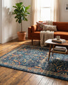 Seville Stripes Collection Area Rug -  Malaga (Navy Blue) Rectangle Navy Blue  lifestyle 30