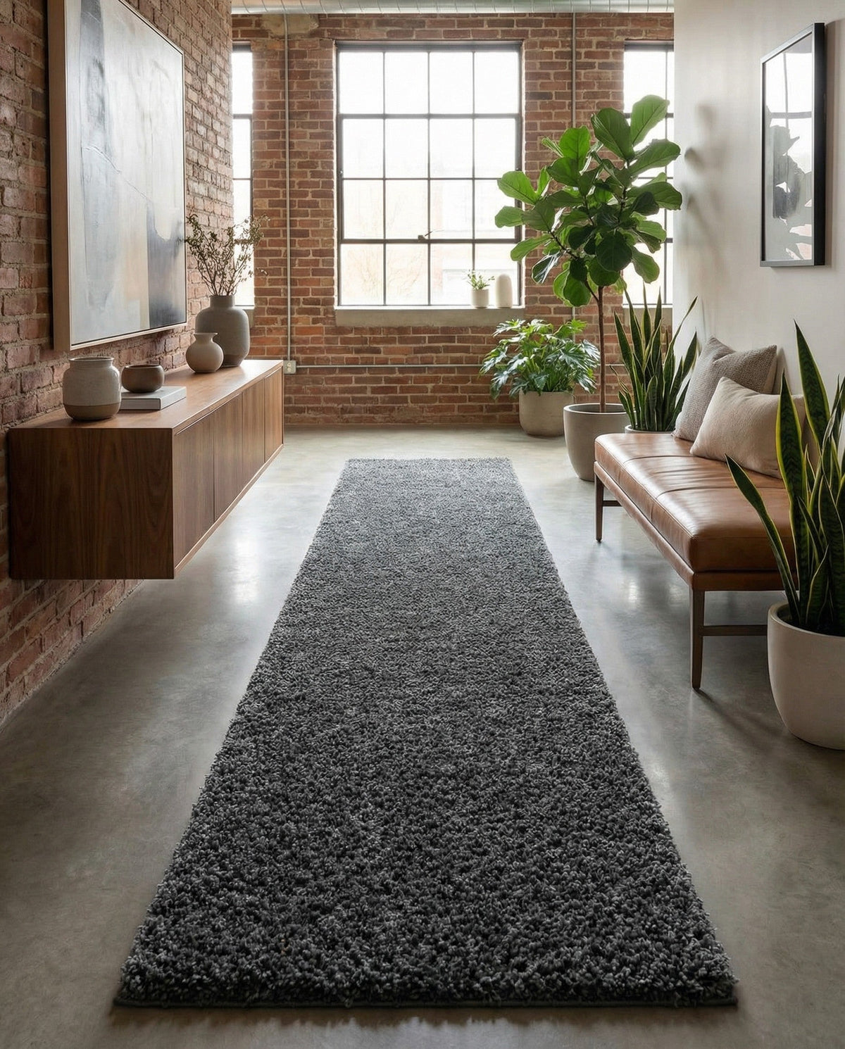 Alpine Plush Collection Area Rug -  Cortina (Peppercorn) Runner Peppercorn  lifestyle 96