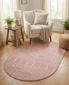 Marrakesh Lattice Collection Area Rug - Casablanca (Rose Pink) Oval Rose Pink  lifestyle 56