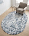 Luminara Sands Collection Area Rug - Elysium (Vintage Blue) Oval Vintage Blue  lifestyle 84