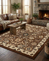 Tabriz Tapestry Collection Area Rug - Sahand (Brown) Rectangle Brown  lifestyle 10