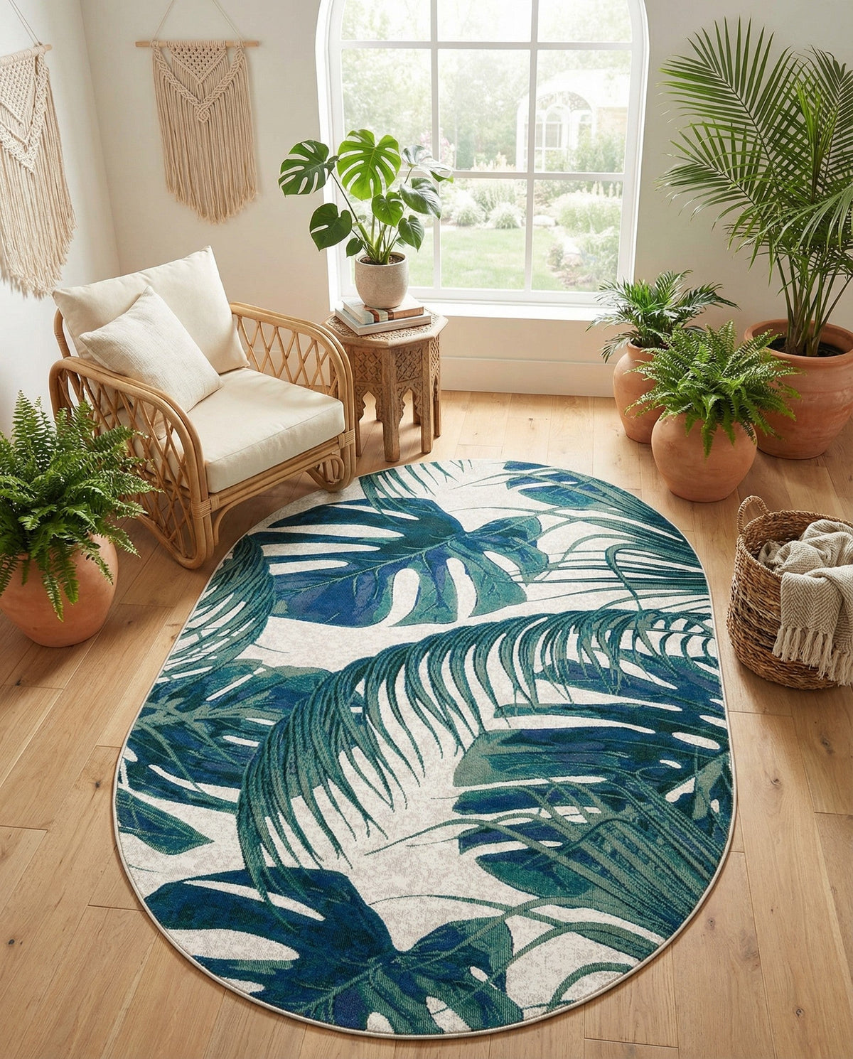 Meadow Breeze Collection Area Rug -  Clover Oval Ivory  lifestyle 94